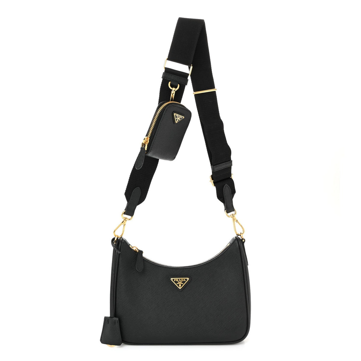 Saffiano Lux Re-Edition 2005 Shoulder Bag Black