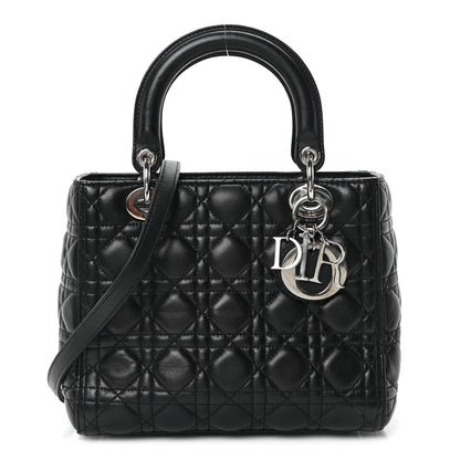 Lambskin Cannage Medium Lady Dior Black