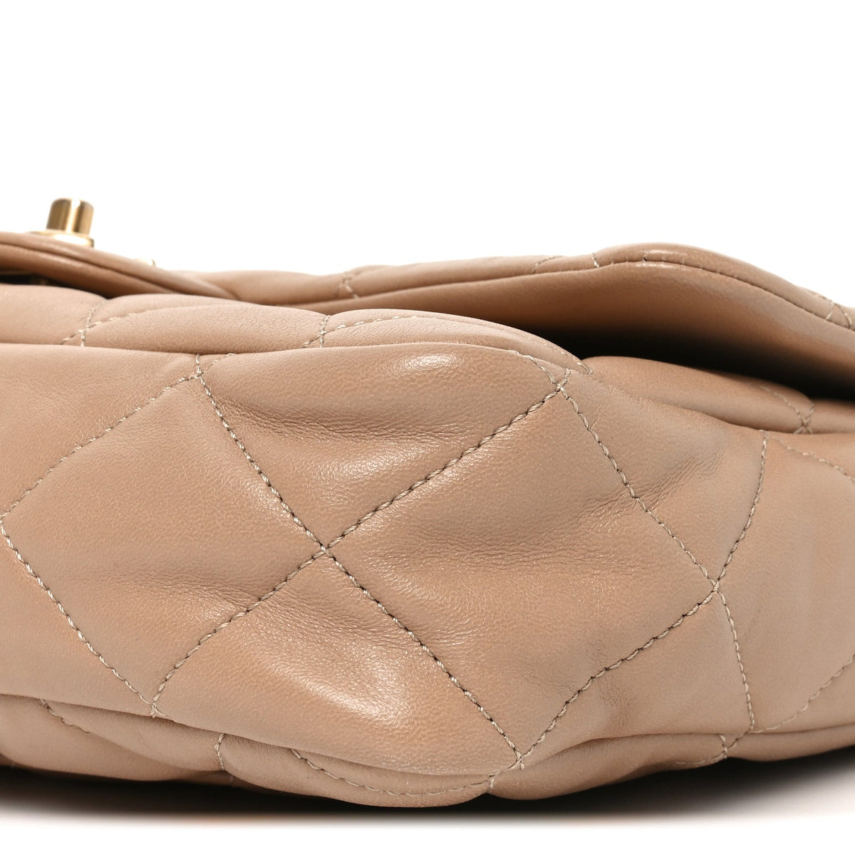 Lambskin Quilted Large CC Funky Town Flap Beige
