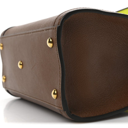 Wonka Grain Calfskin Mini Diana Tote Bag Cuir Yellow Fluo