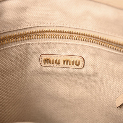 Goatskin Logo Embossed Shopping Tote Lino