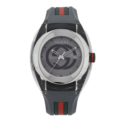 Stainless Steel Rubber 46mm Sync Web Quartz Watch Grey