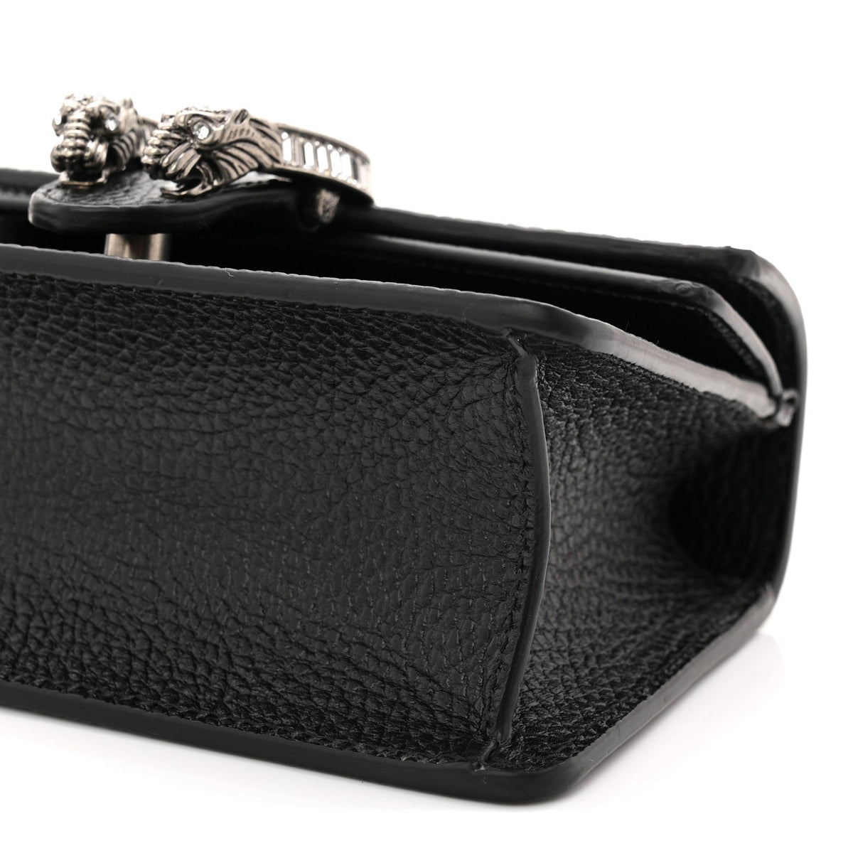 Dollar Calfskin Crystal Mini Dionysus Top Handle Bag Black Crystal