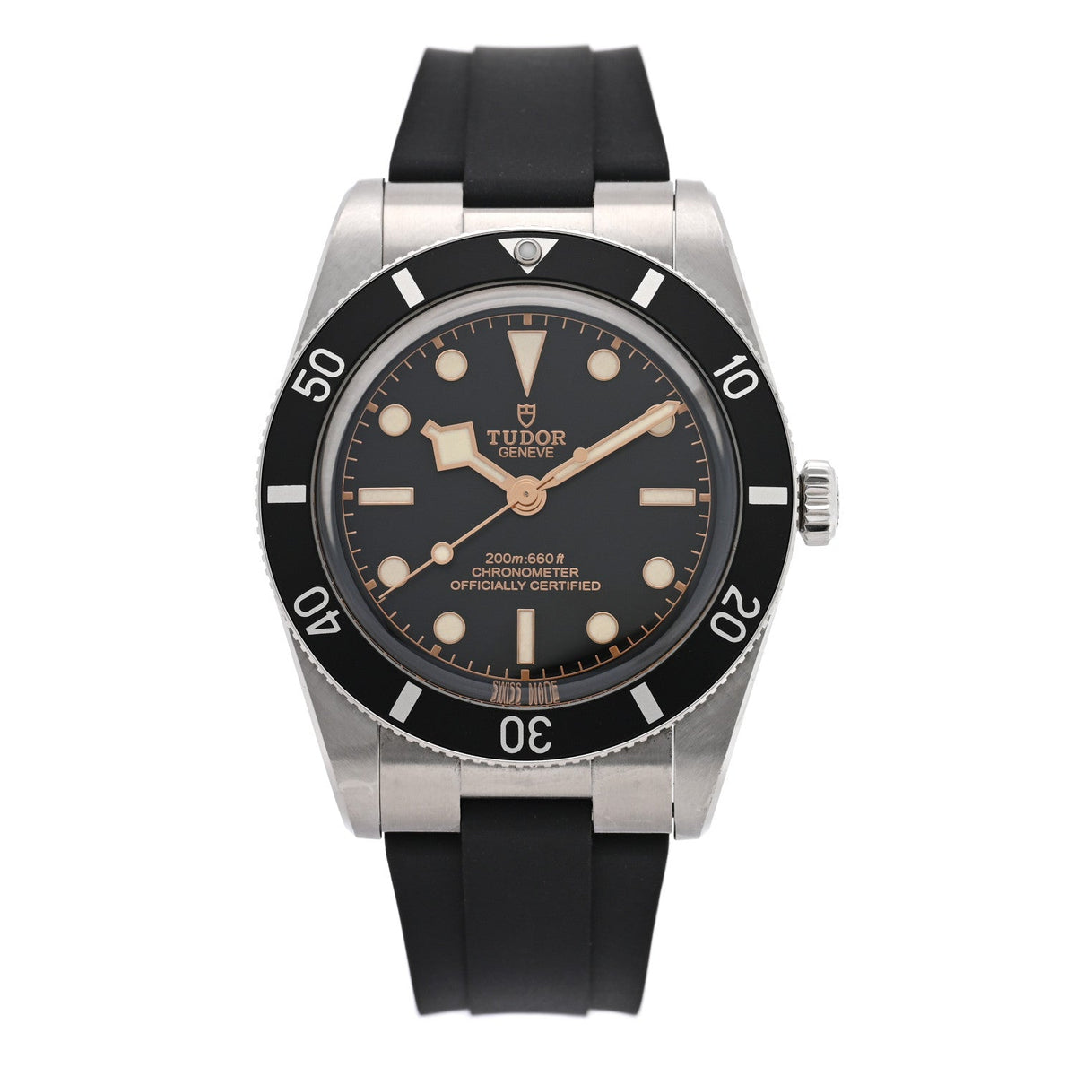 Stainless Steel Rubber 37mm Black Bay Fifty Four Automatic Watch Black 79000N