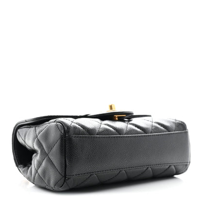 Caviar Quilted Mini Flap Black