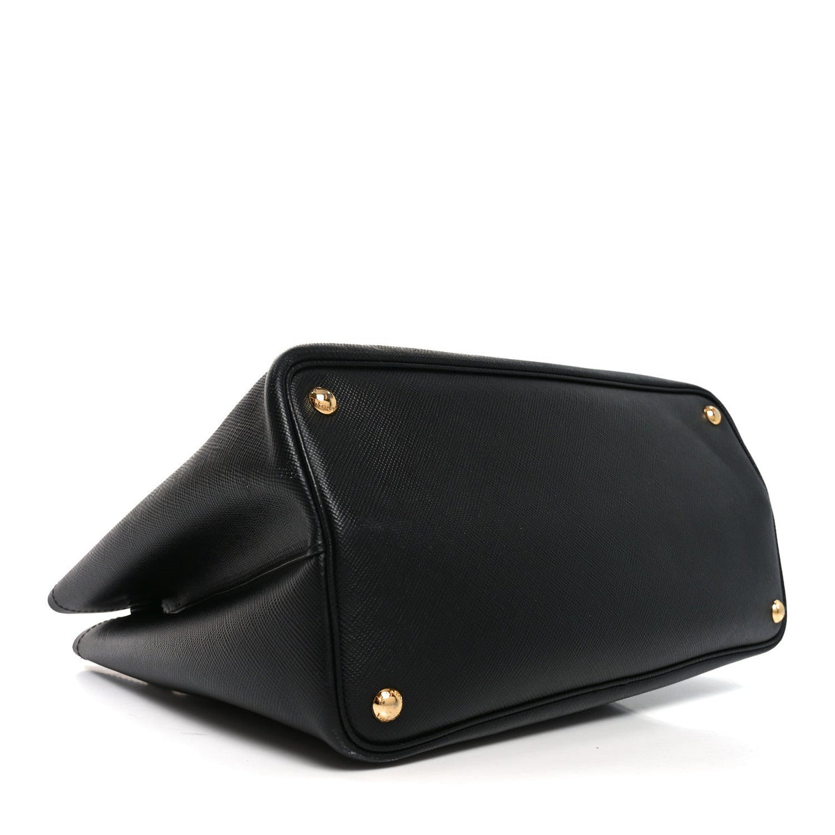 Saffiano Cuir Large Double Bag Black Fuoco