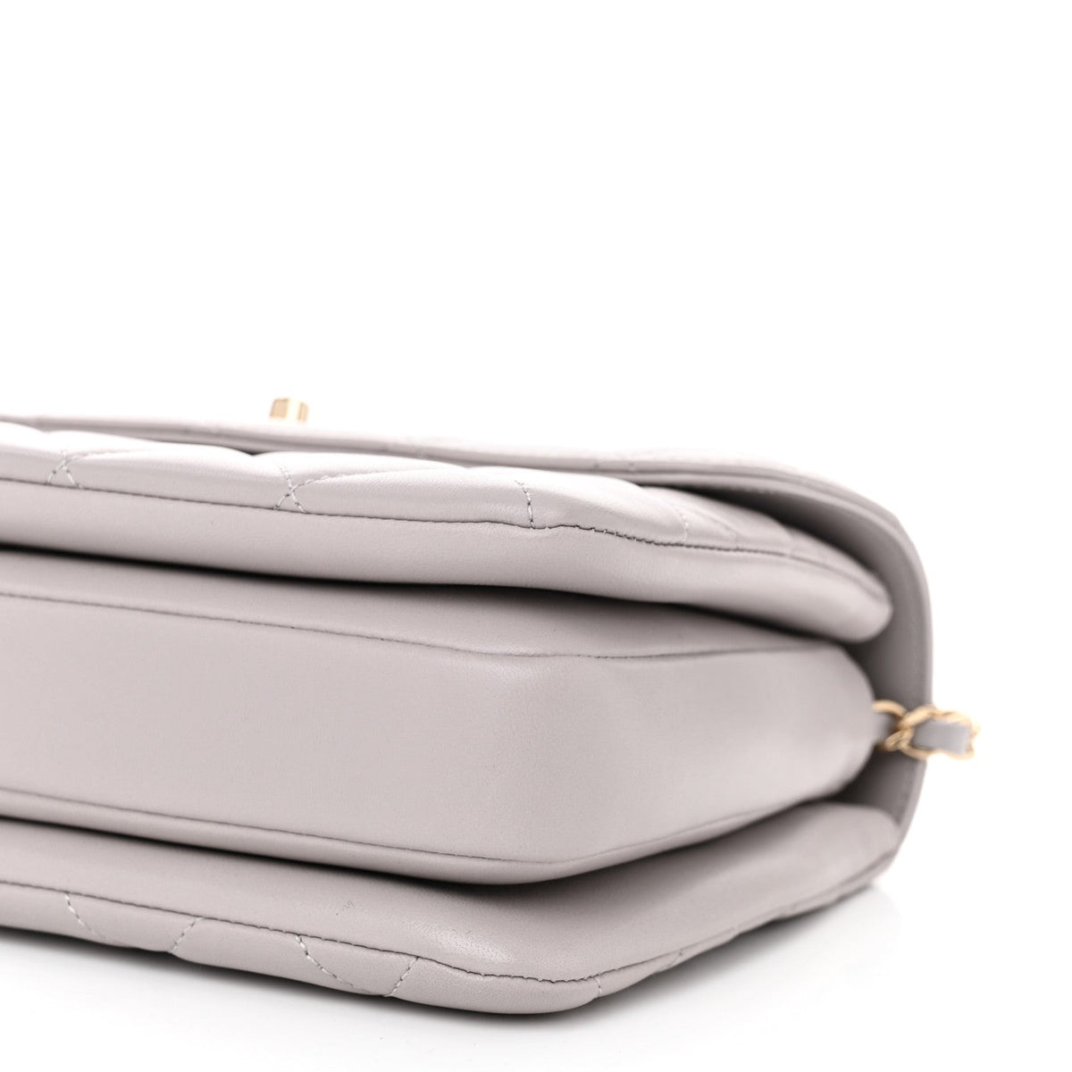 Lambskin Quilted Small Trendy CC Flap Dual Handle Bag Grey