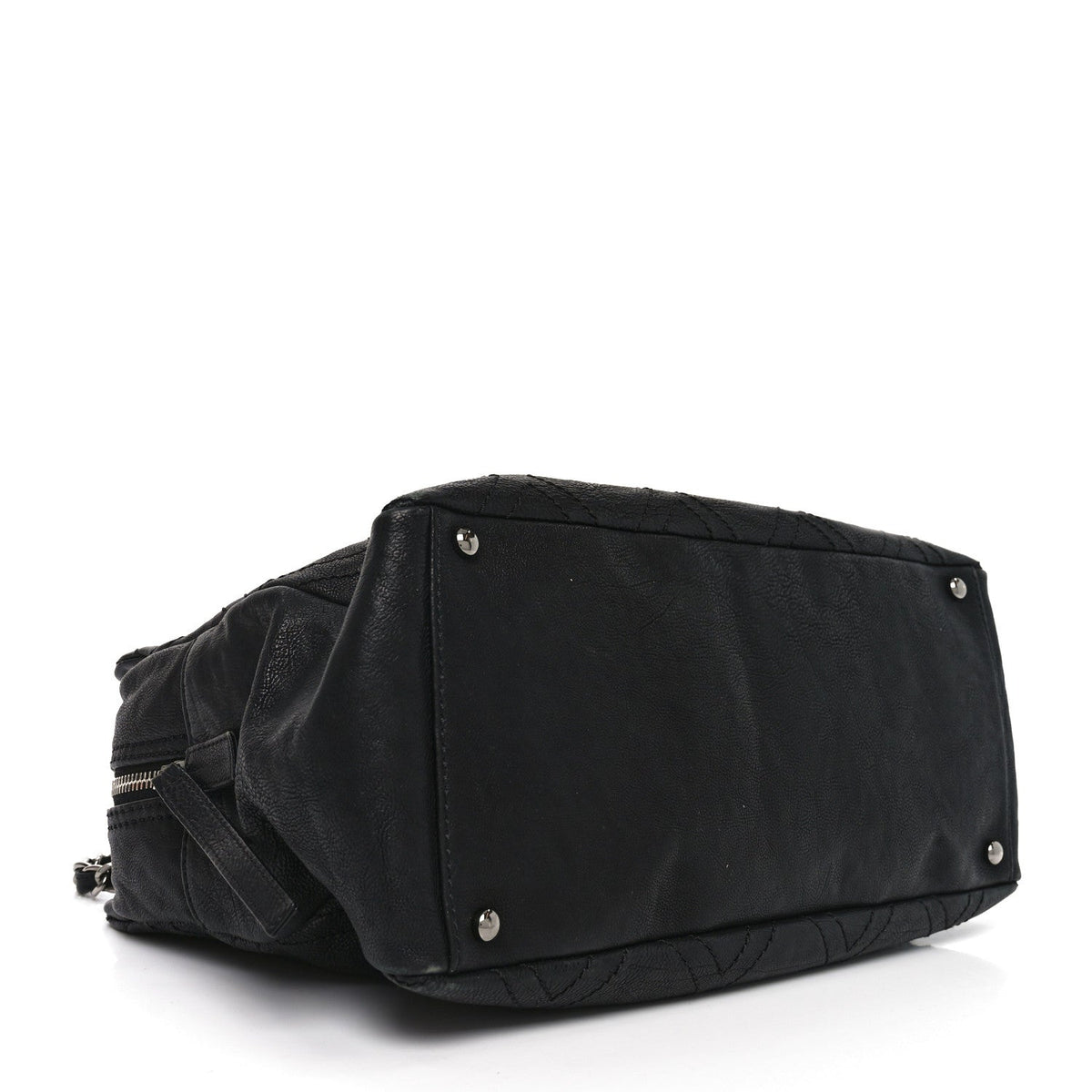 Calfskin Large Diamond Stitch Tote Black