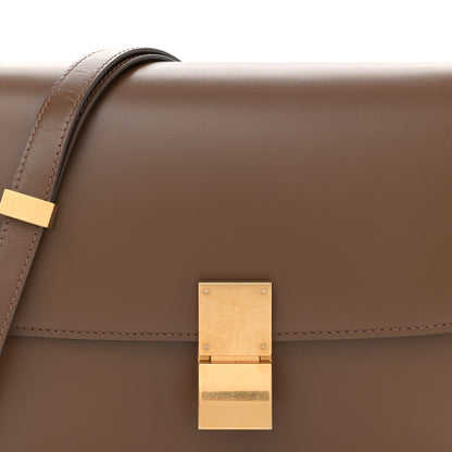 Box Calfskin Medium Classic Box Flap Bag Taupe