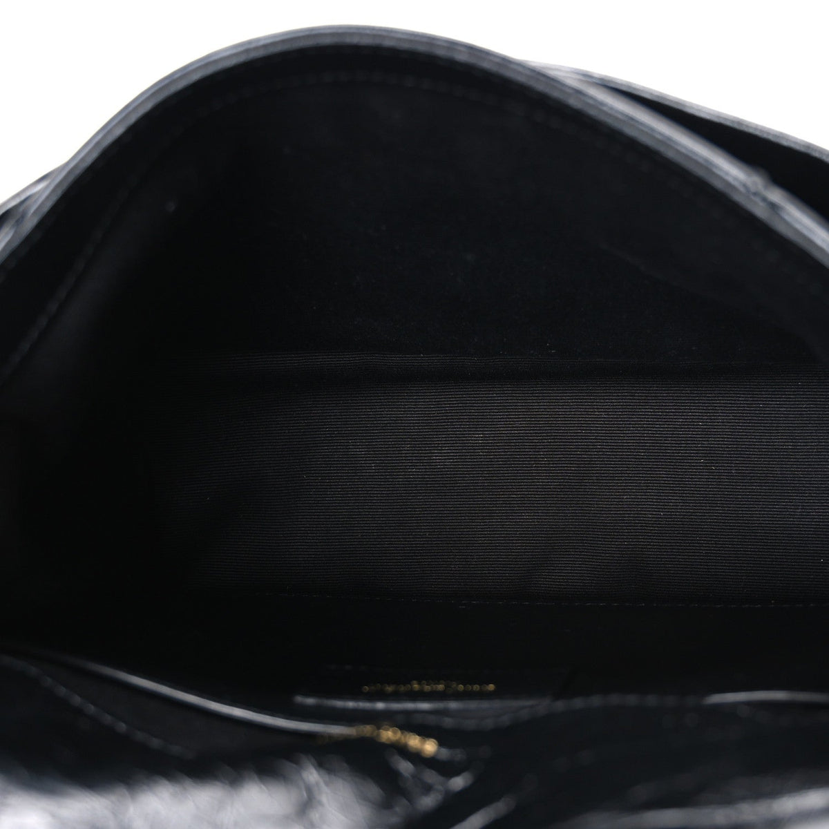 Crinkled Calfskin Matelasse Monogram Baby Niki Chain Satchel Black