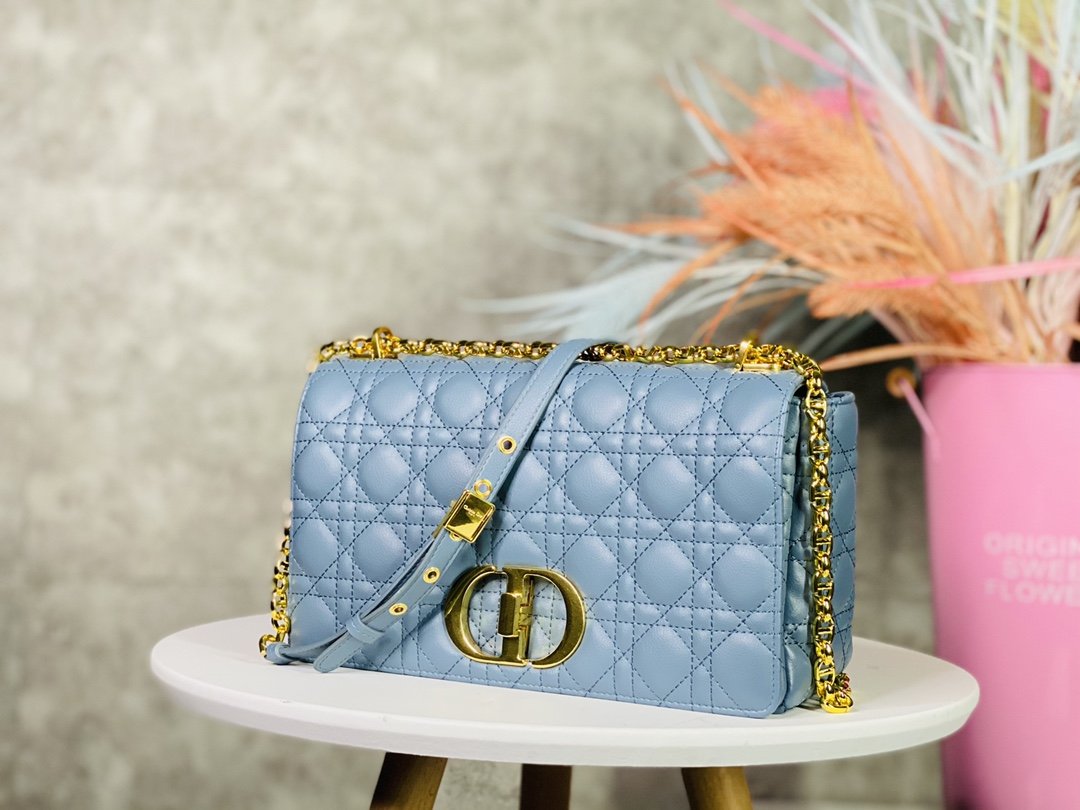 Dior Medium Dior Caro Bag Black Supple Cannage Calfskin Women