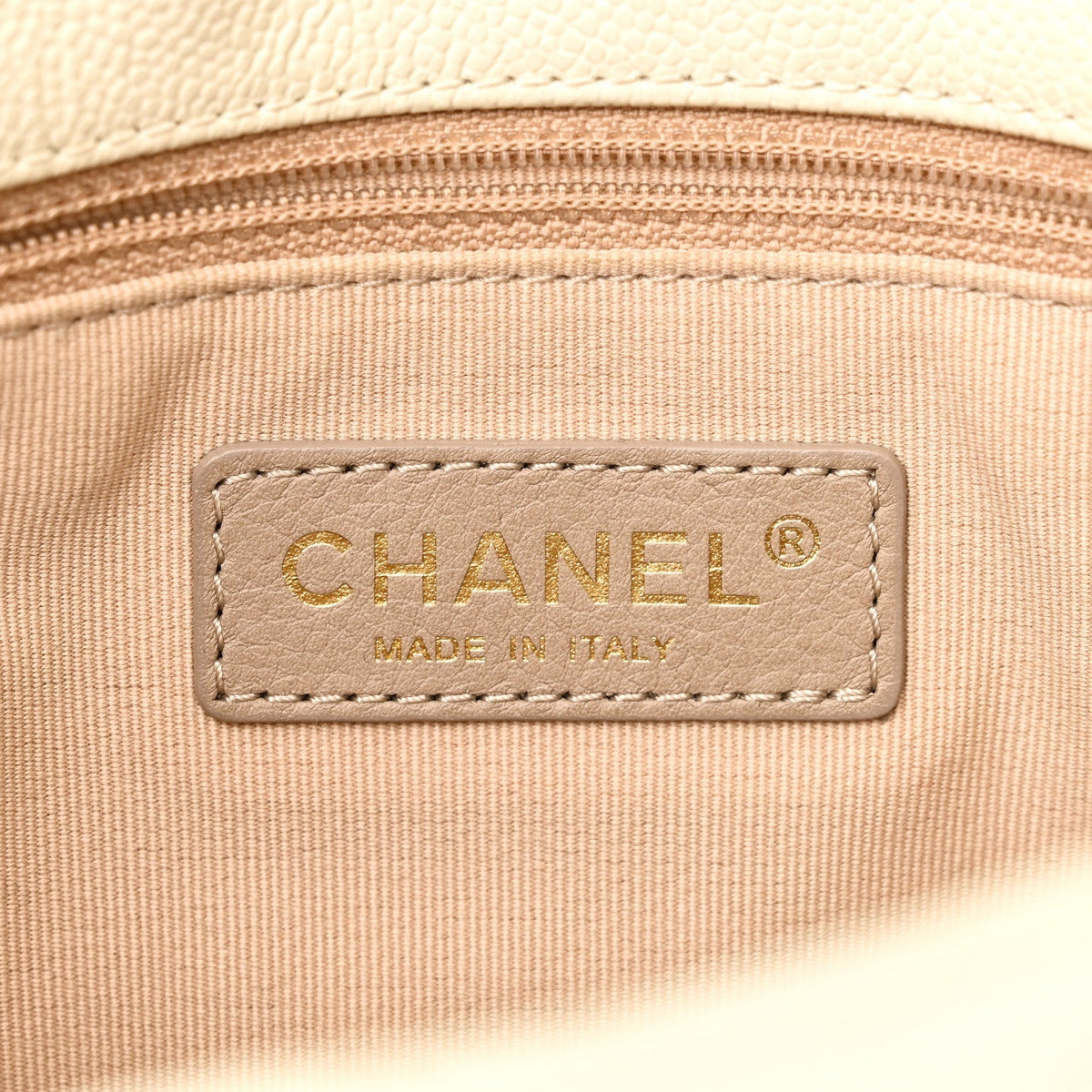 Shiny Caviar Quilted Small Chain Melody Flap White