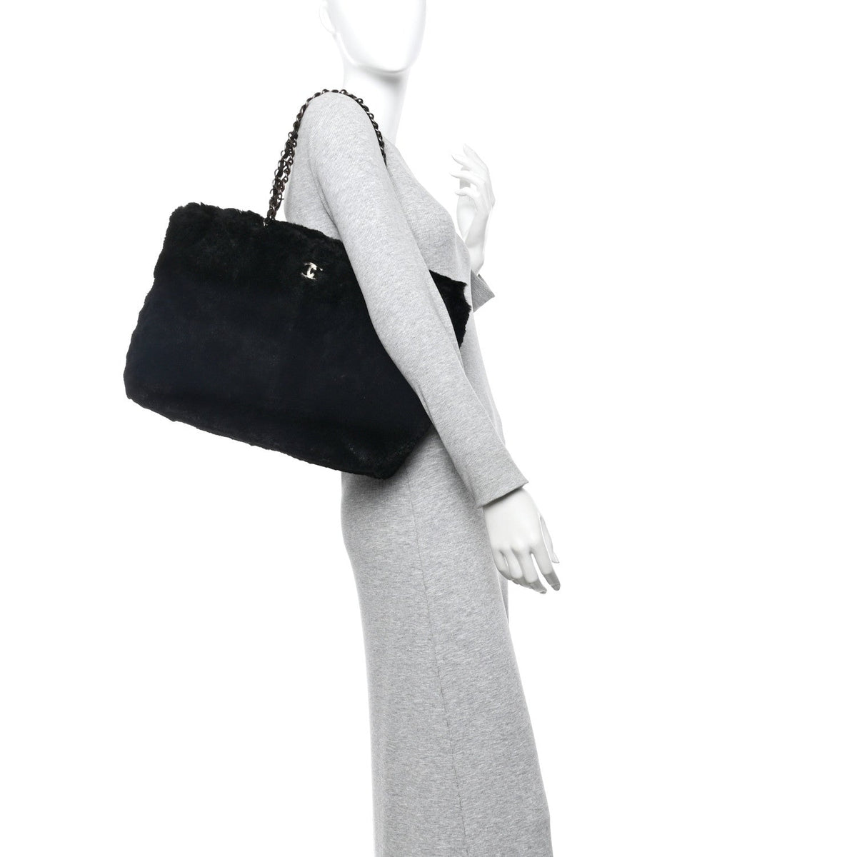 Orylag Rabbit Fur CC Tote Black