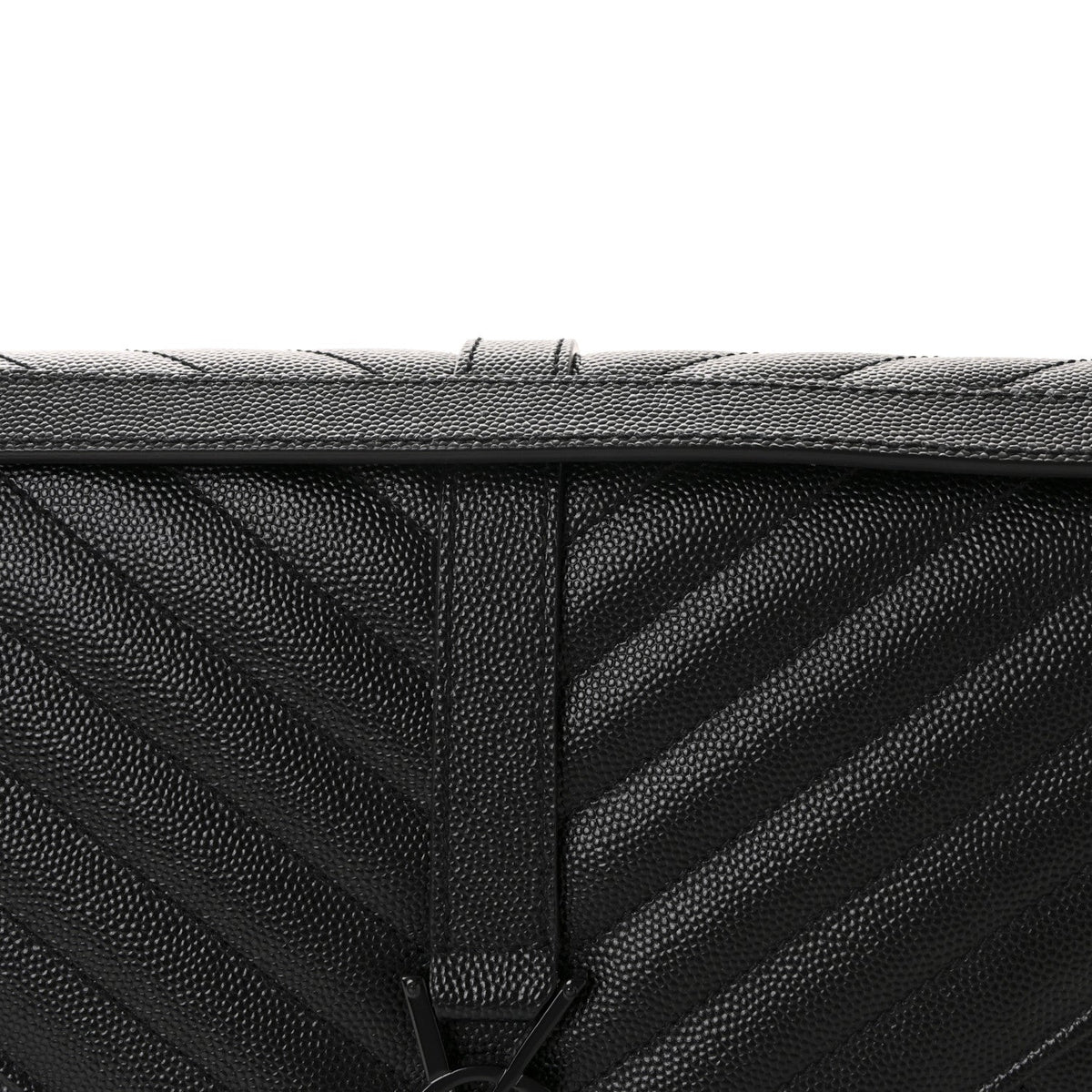 Grain De Poudre Textured Mixed Matelasse Large Triquilt Monogram Monochrome Satchel Black
