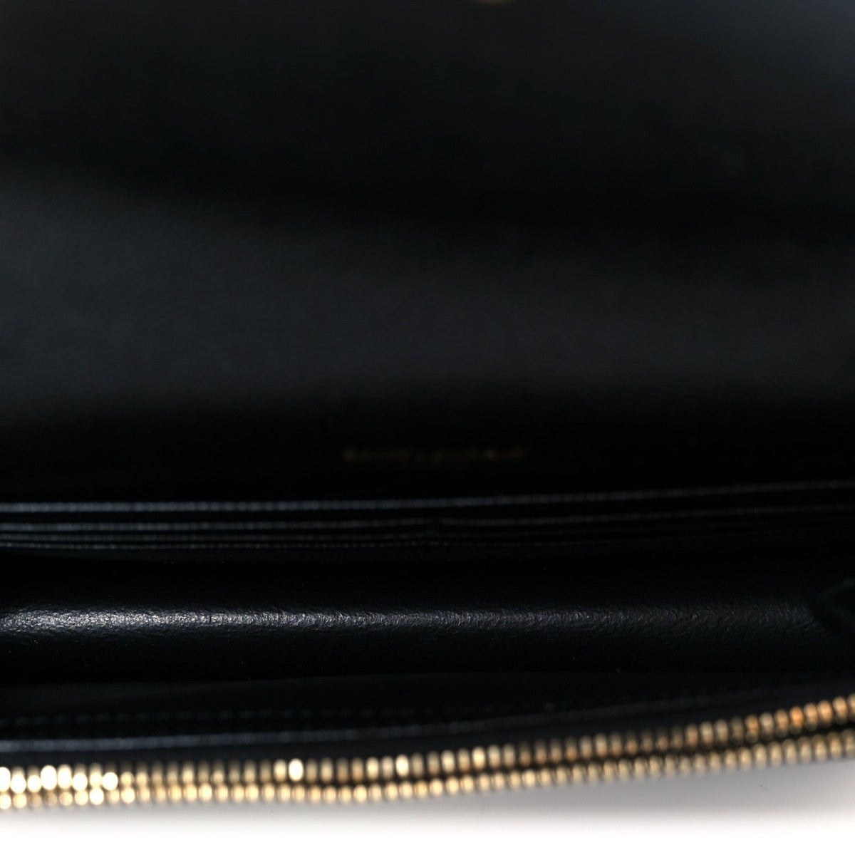 Grain De Poudre Matelasse Chevron Monogram Envelope Chain Wallet Black