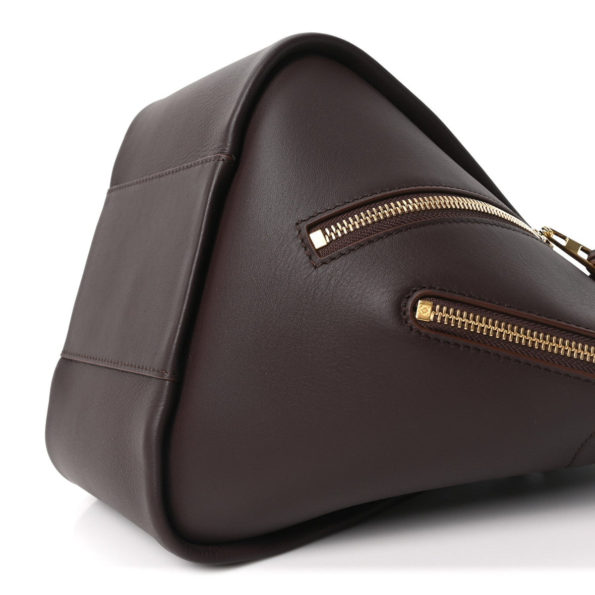 Classic Calfskin Hammock Flip Tote Dark Chestnut