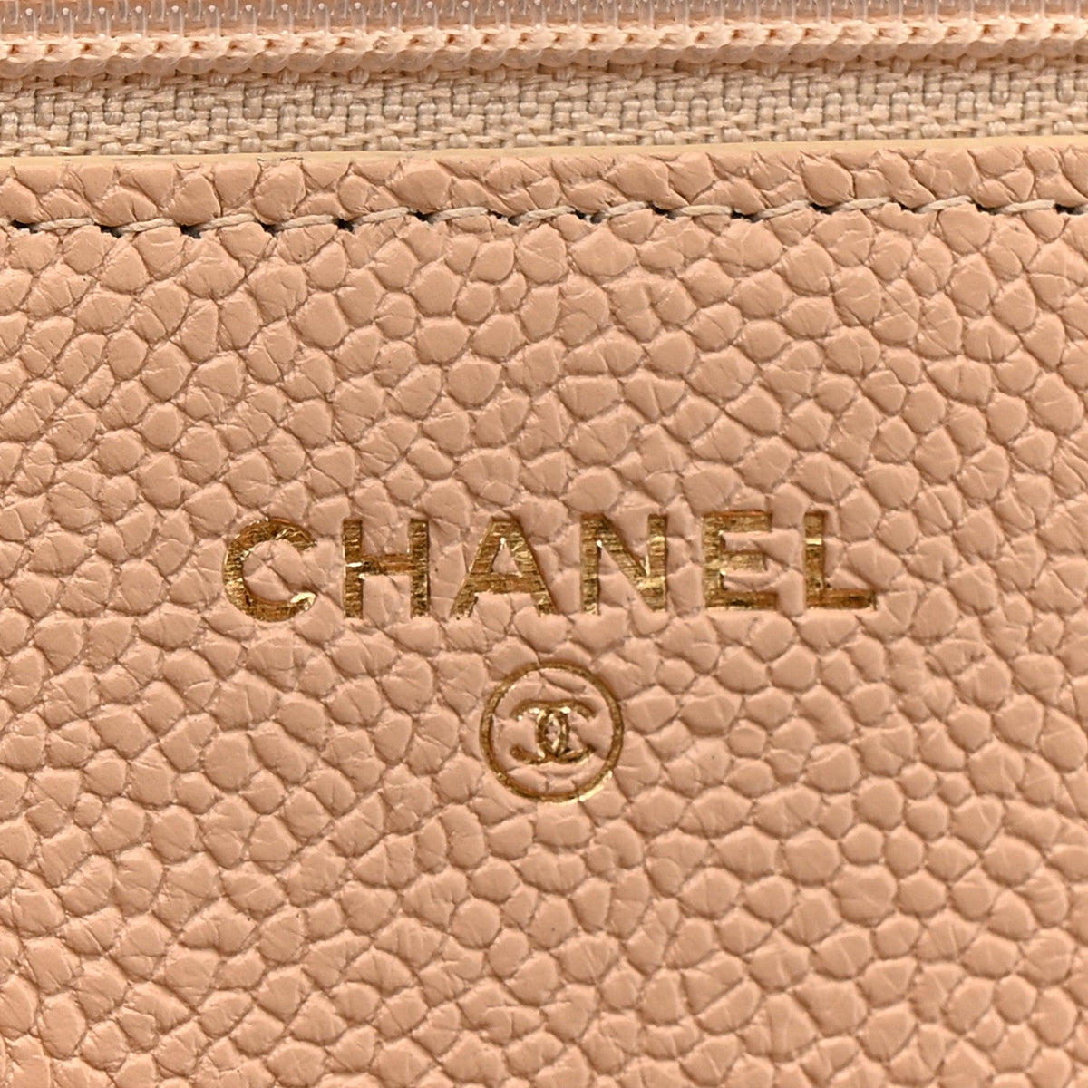 Caviar Quilted Boy Wallet On Chain WOC Light Beige