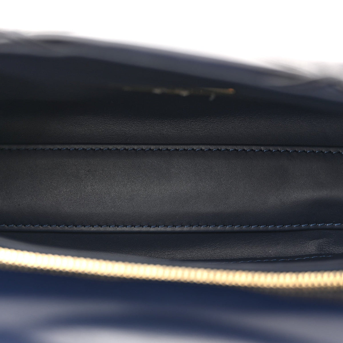 Lambskin Malletage Top Handle GO-14 MM Bleu Marine