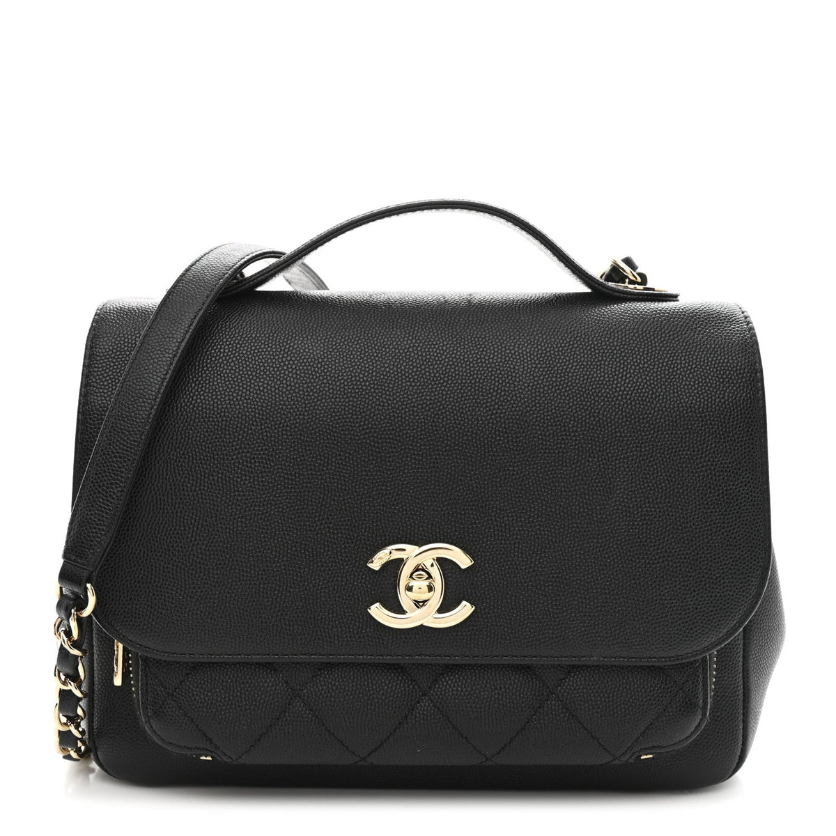 Caviar Quilted Medium Business Affinity Flap Black