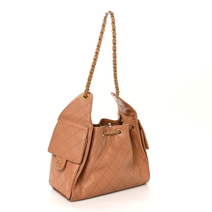 Caviar Quilted Small Chanel 25 Handbag Brown