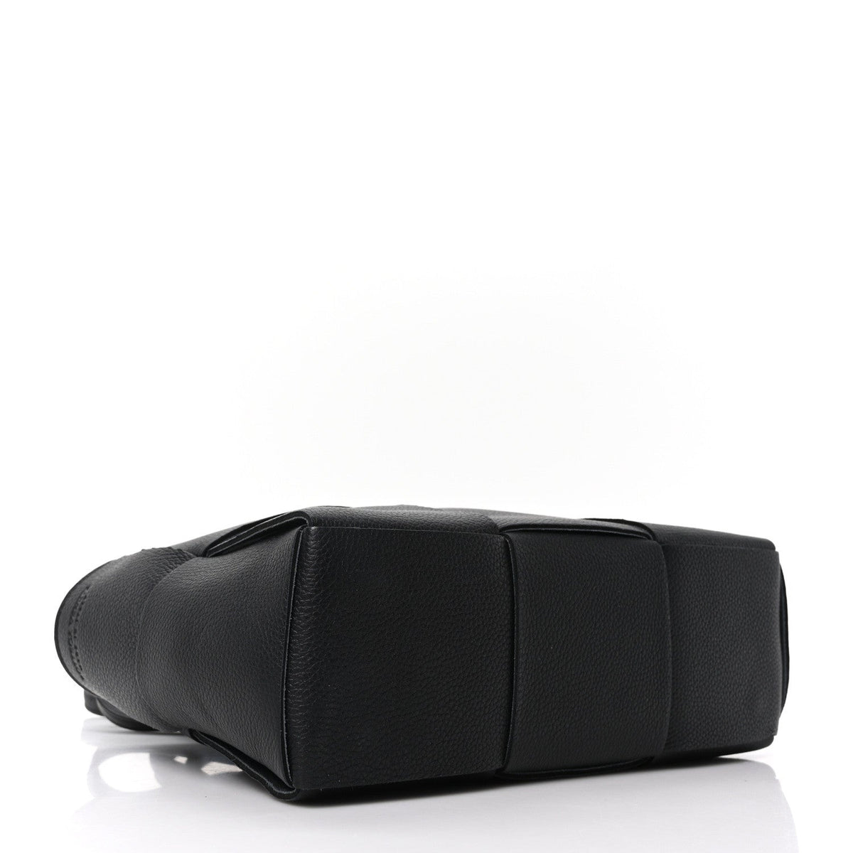 Grained Calfskin Intrecciato Mini Arco Tote Black