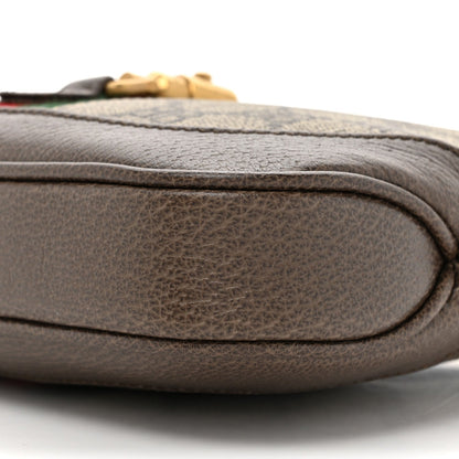 X BALENCIAGA BB Supreme Monogram Calfskin Web Mini Jackie 1961 Hobo Beige Ebony