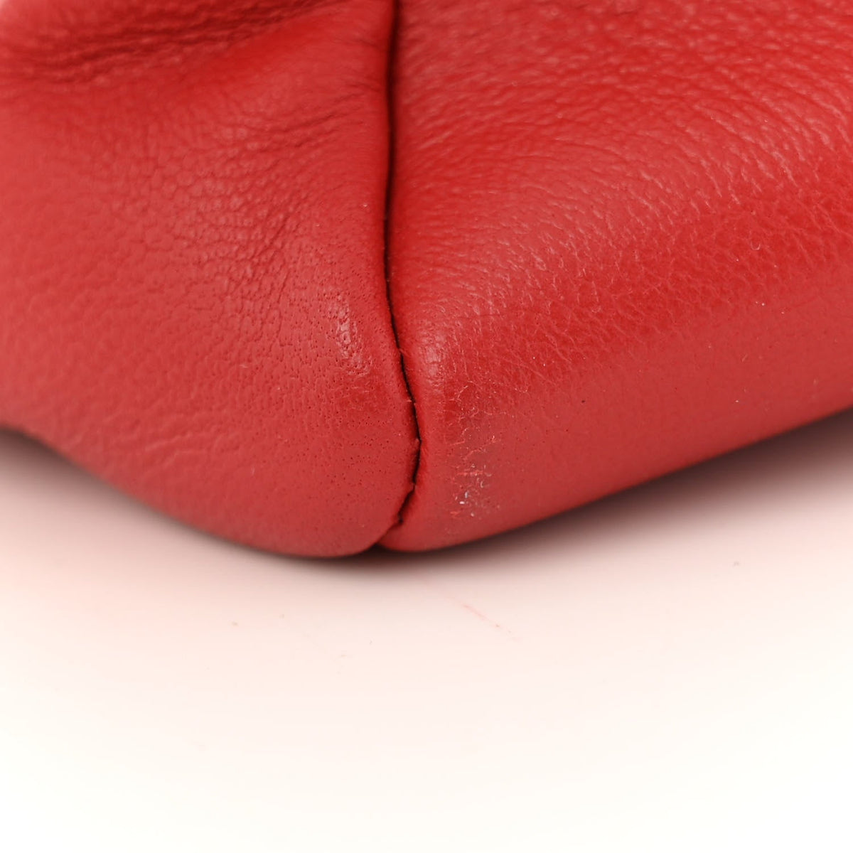 Shiny Crumpled Calfskin Quilted 31 Shopping Bag Red