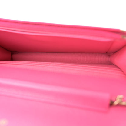Caviar Quilted Wallet On Chain WOC Rose