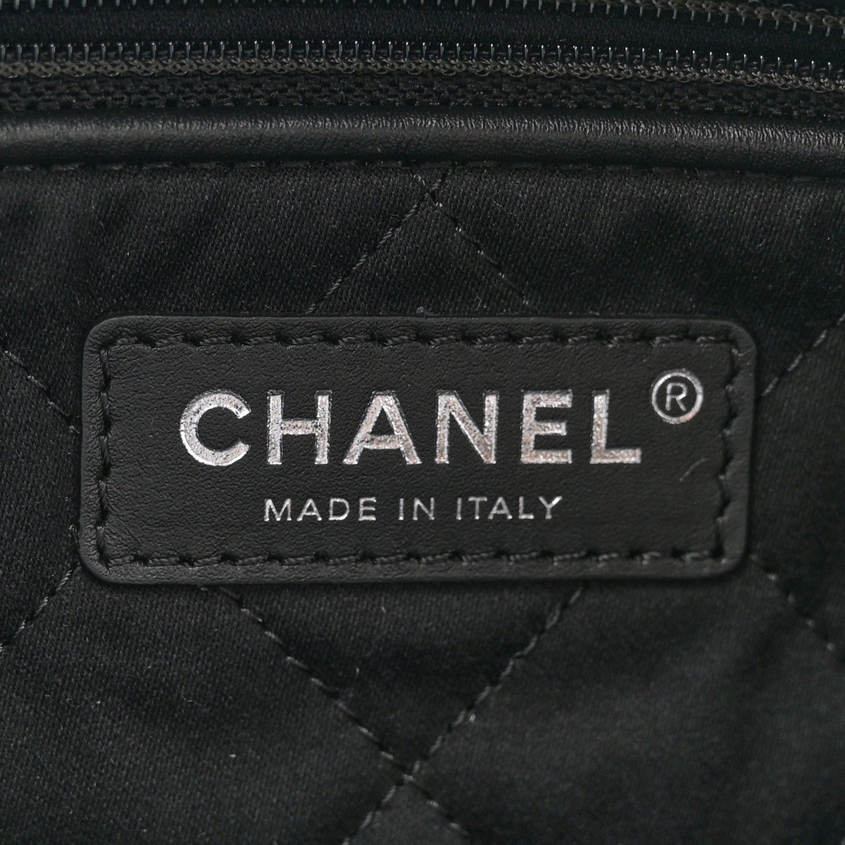 Printed Calfskin Quilted Chanel 22 Black
