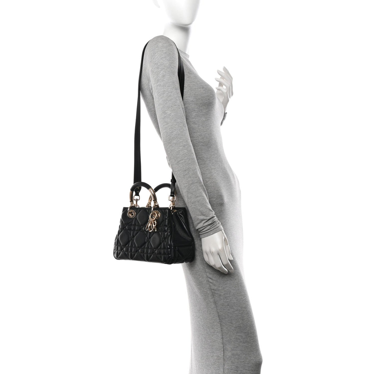 Calfskin Cannage Small The Lady 95.22 Black