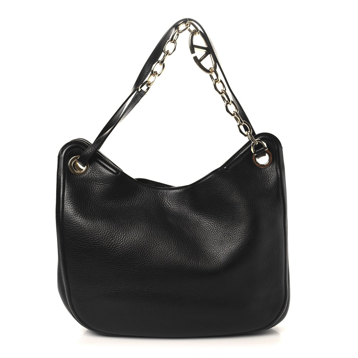 Nappa Maxi Vlogo Gate Hobo Bag Black