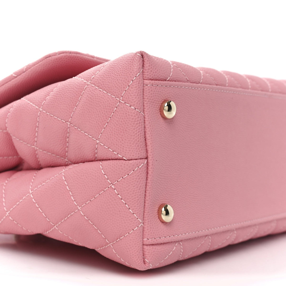 Caviar Quilted Small Coco Handle Flap Light Pink