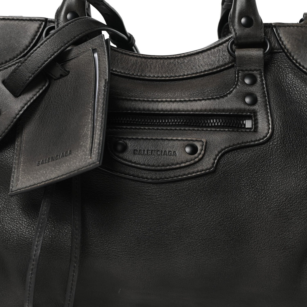 Used Calfskin Black Hardware Neo Classic City Black