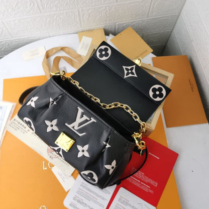 LOUIS VUITTON FAVORITE BAG BICOLOUR MONOGRAM EMPREINTE BLACK 24CM M45859