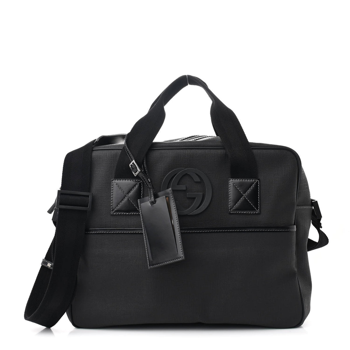 Coated Canvas Interlocking G Briefcase Black