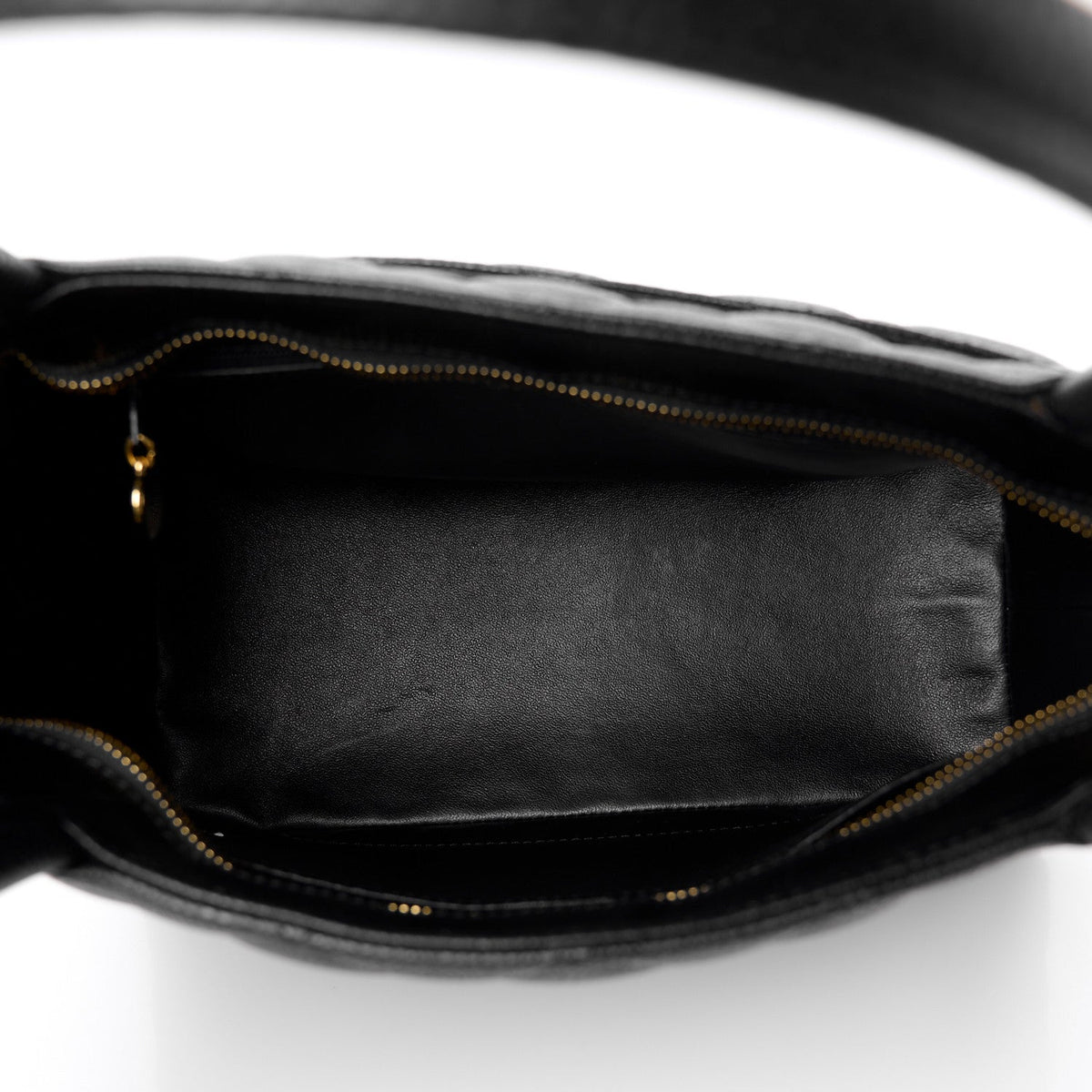 Caviar Quilted Medallion Tote Black