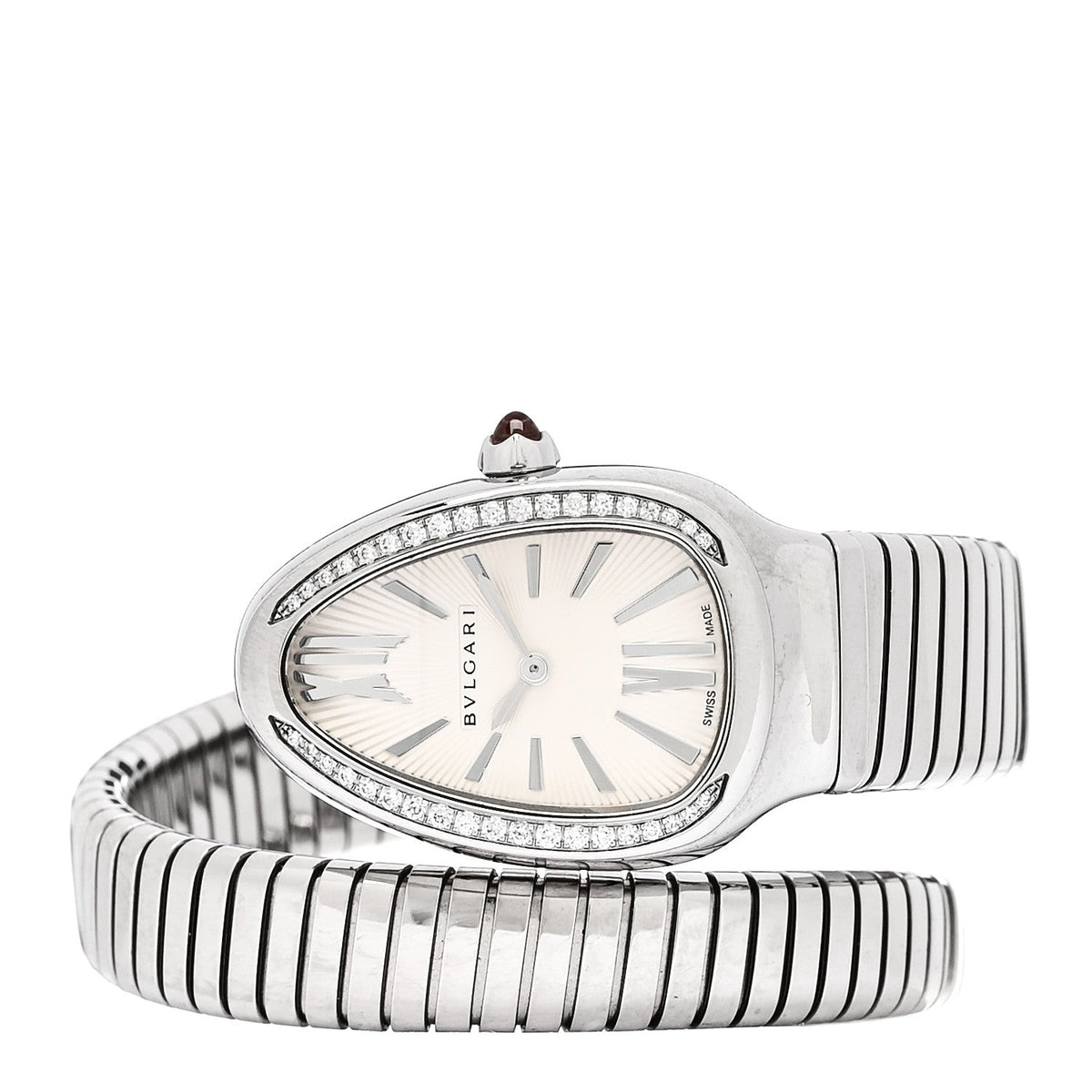 Stainless Steel Diamond Bezel 35mm Serpenti Tubogas Quartz Watch