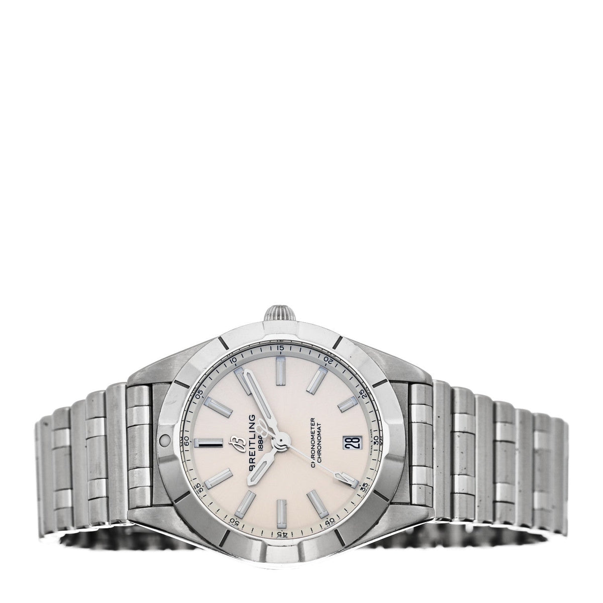 Stainless Steel 32mm Chronomat Quartz Watch White A77310101A2A1