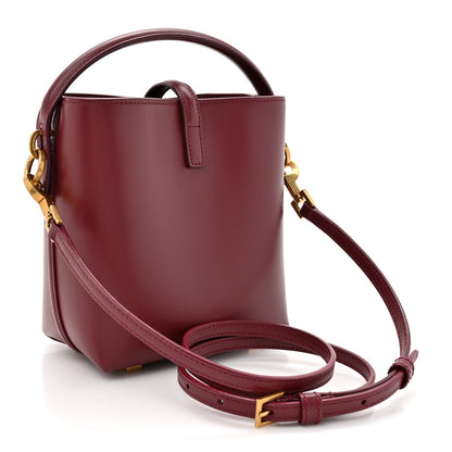 Shiny Calfskin Le 37 Mini Bucket Bag Rouge Merlot