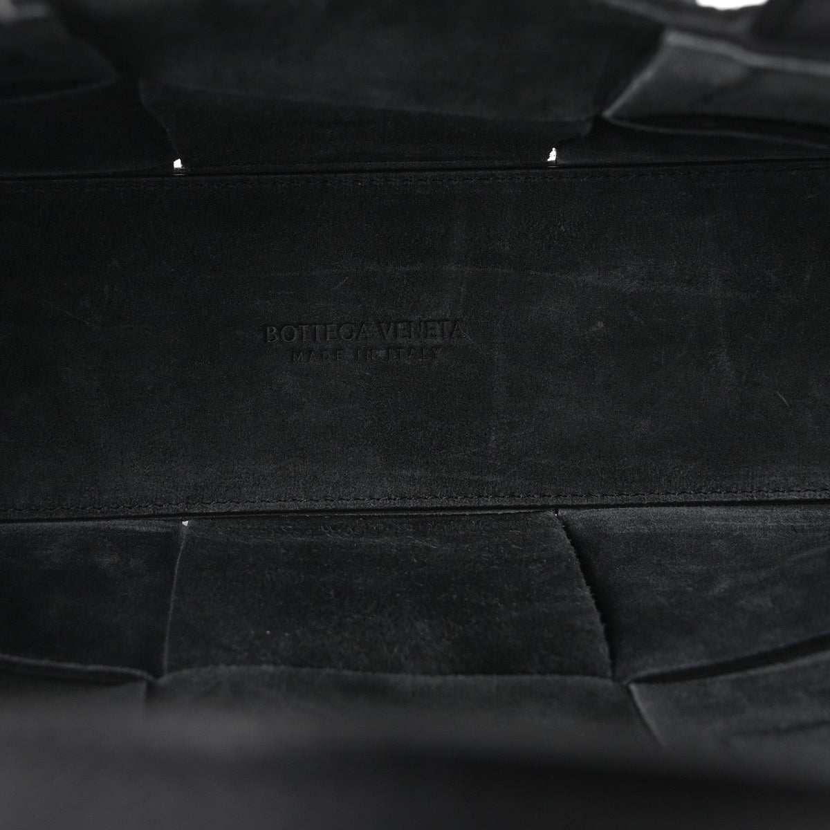 Grained Calfskin Intrecciato Mini Arco Tote Black