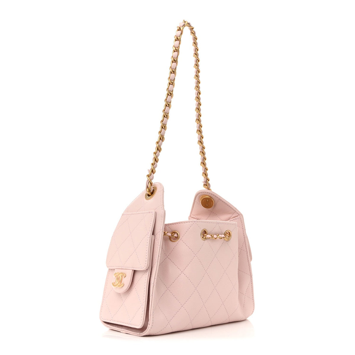 Caviar Quilted Mini Chanel 25 Handbag Light Pink