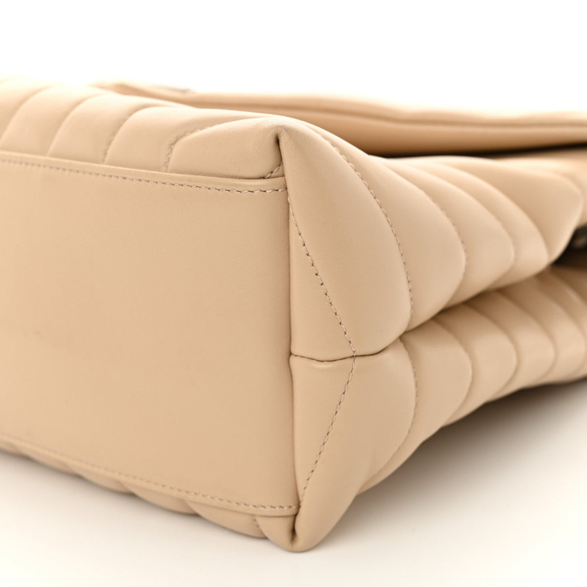 Calfskin Y Quilted Monogram Medium Loulou Chain Satchel Nude Powder