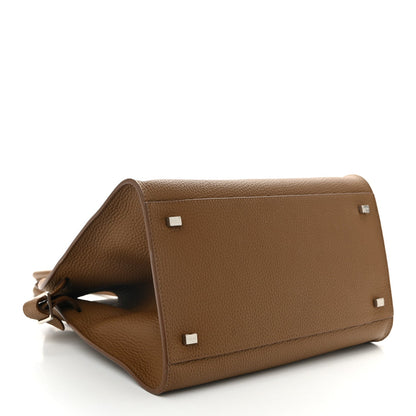 Matte Grained Calfskin Soft Margaux 12 Taupe