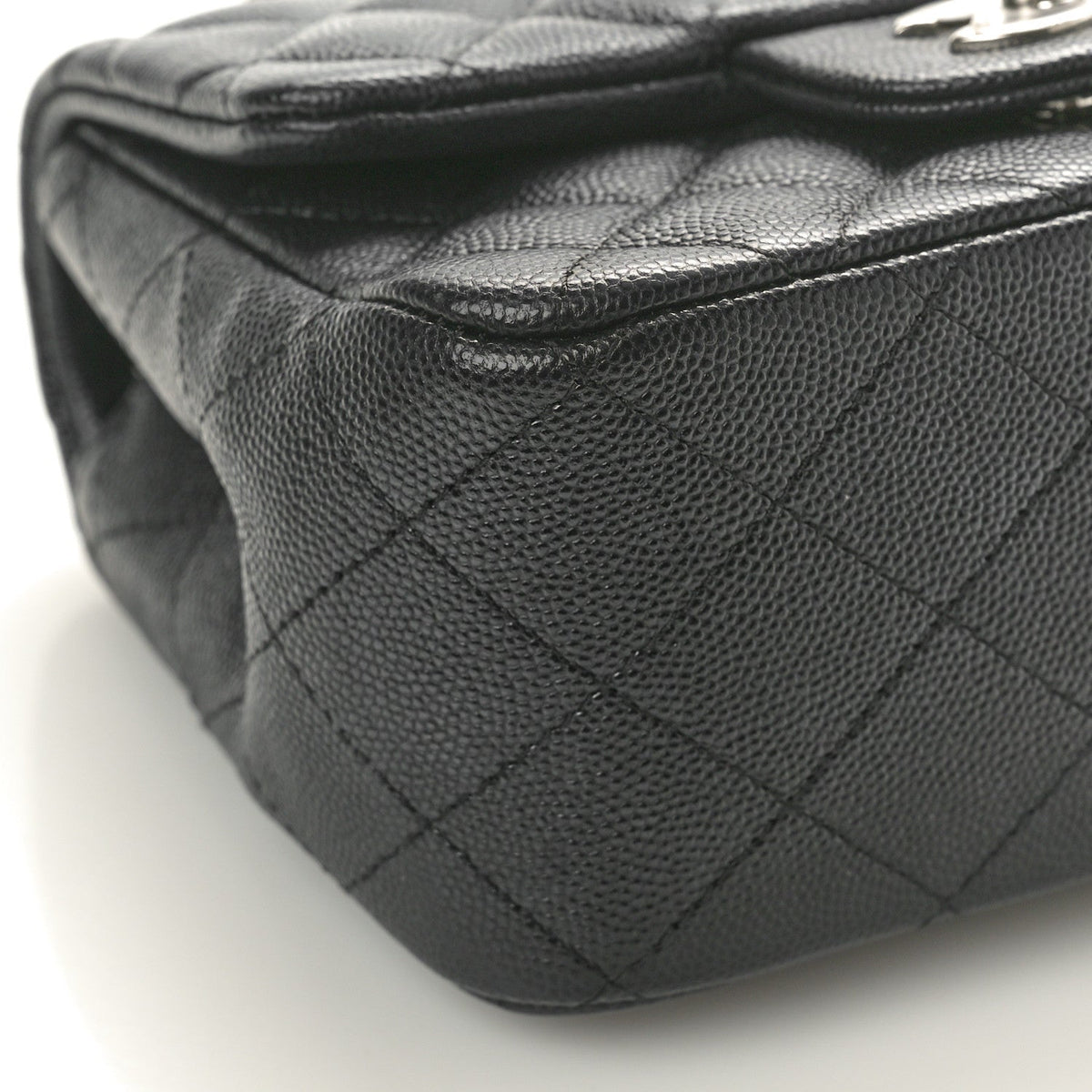 Caviar Quilted Mini Square Flap Black