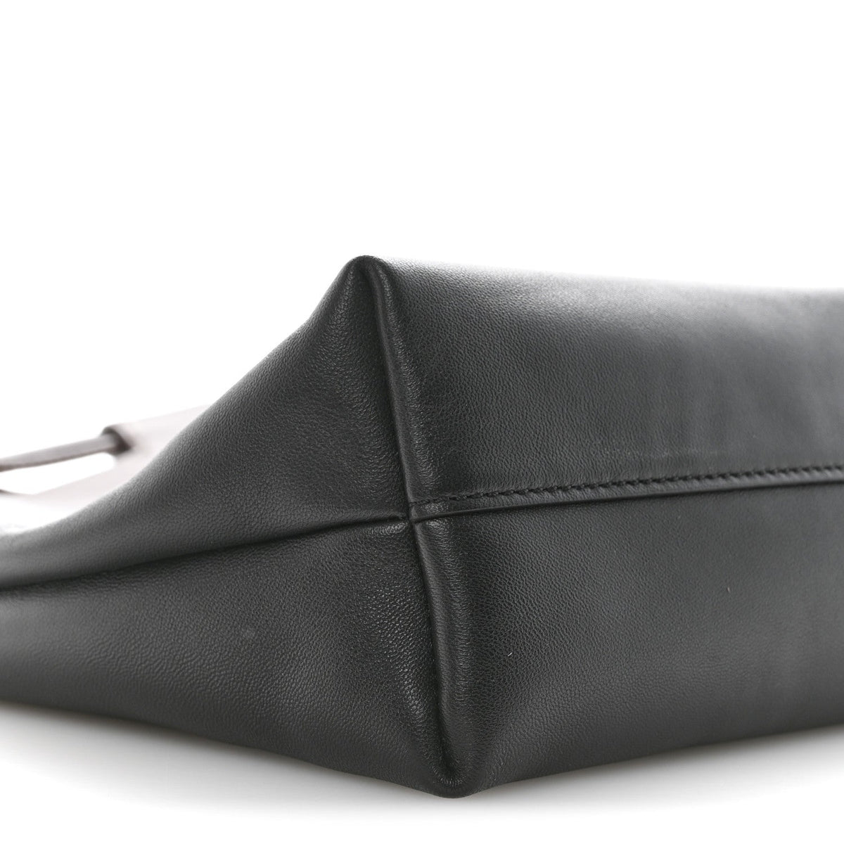 Mellow Nappa Lambskin Flamenco Tote Bag Black Dark Chestnut