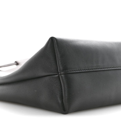 Mellow Nappa Lambskin Flamenco Tote Bag Black Dark Chestnut
