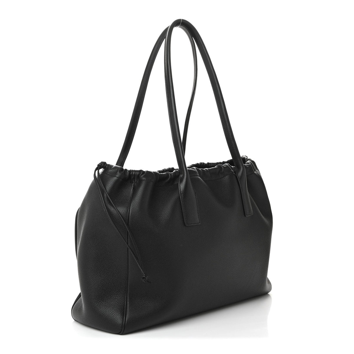 Calfskin Cuir Triomphe Cabas Drawstring Black