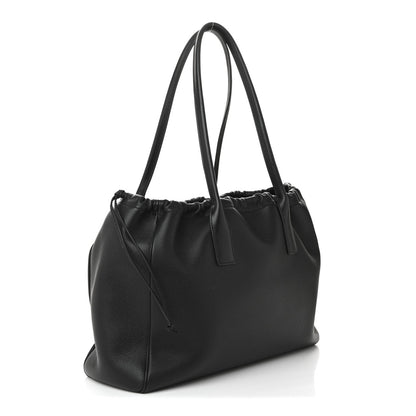 Calfskin Cuir Triomphe Cabas Drawstring Black