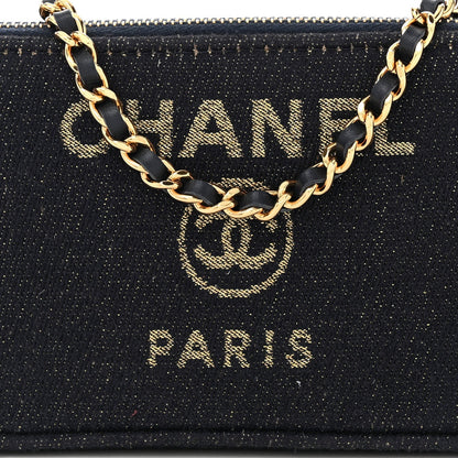 Canvas Small Deauville Clutch With Chain Black