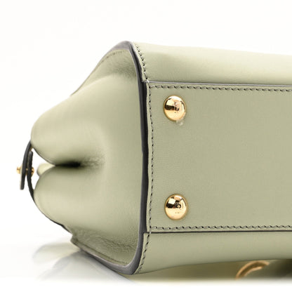 Vitello Seta Canvas FF Embroidered Mini Peekaboo Iconic Satchel Green Tea